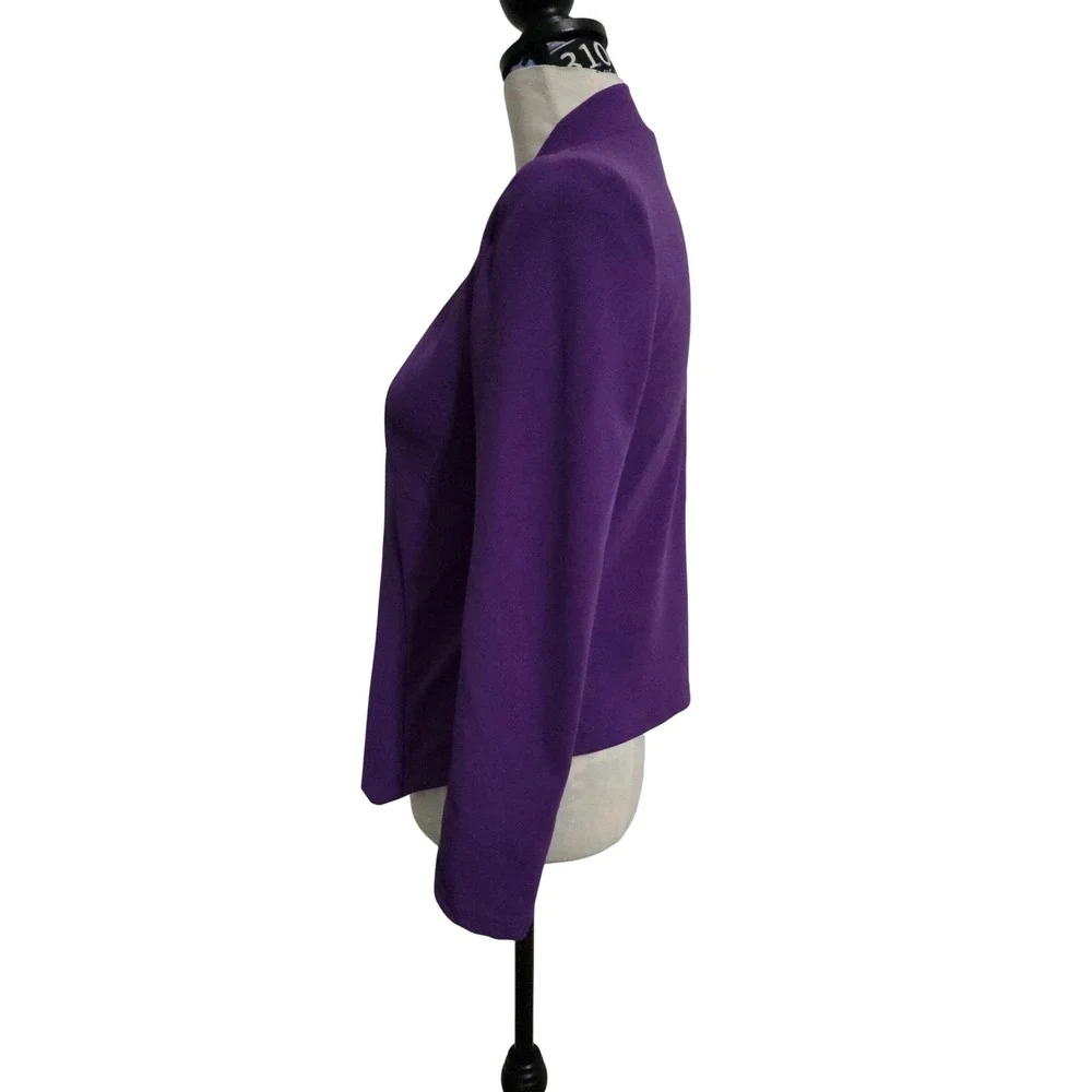 SHEIN Womens Open Front Blazer Purple Notched Collar Slim Fit Jacket Size 2 XS